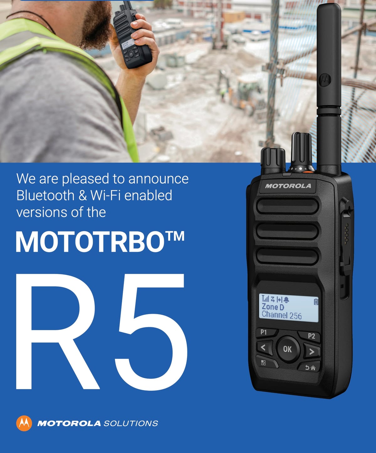 UUTUUS: Motorola Solutions MOTOTRBO R5 ‑sarjasta julkaistu Bluetooth & Wi‑Fi ‑mallit — moderni yhteysratkaisu ammattilaisille